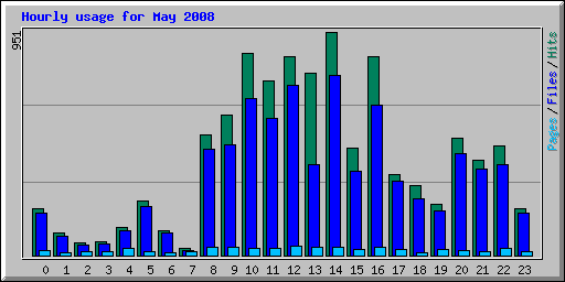 Hourly usage for May 2008